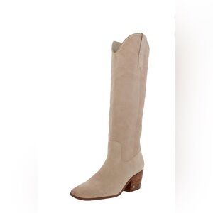 Sam Edelman Women's Britten Squared Toe Block Heel Leather Knee High Western